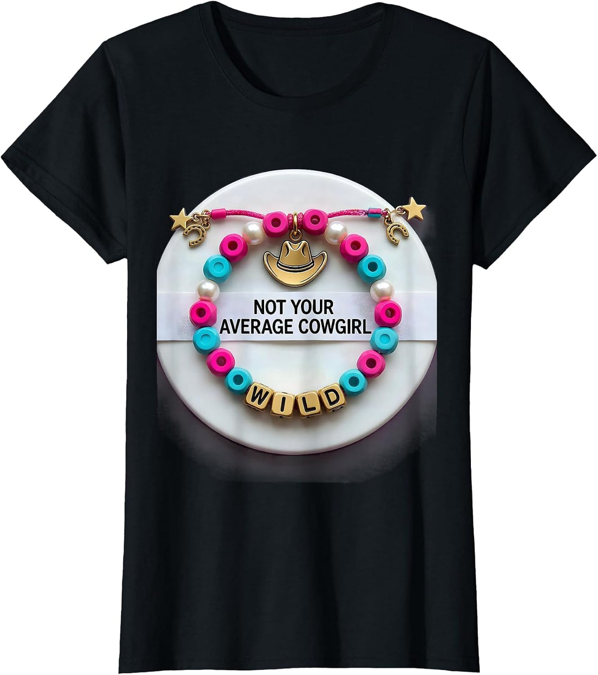 Women's Not Your Average Cowgirl Western Design T-Shirt - Black