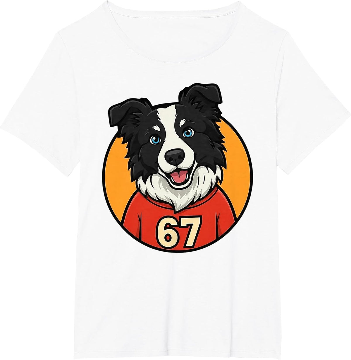 67 Border Collie Funny Trend T-Shirt - White