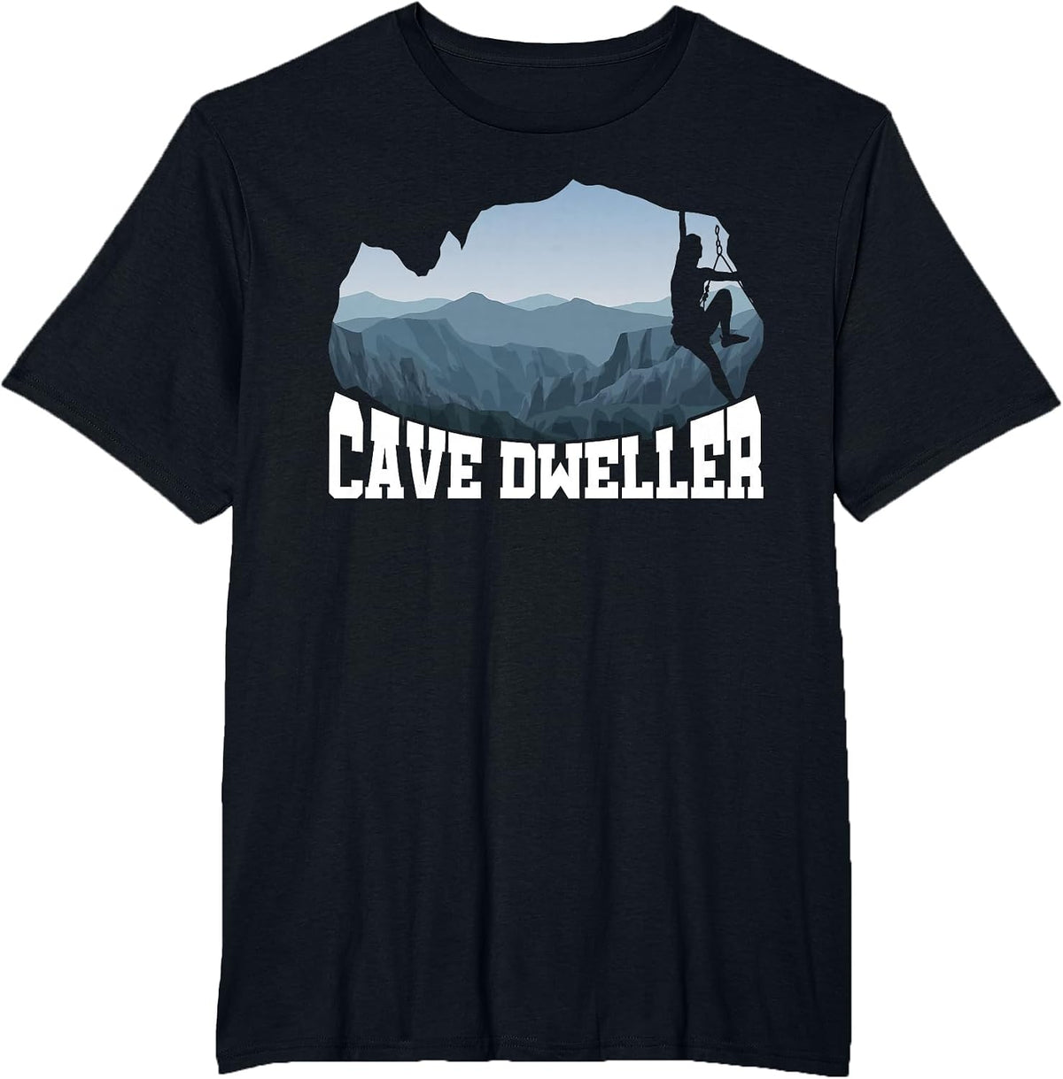 Cave Dweller Caving Caver Spelunking Speleology Potholing T-Shirt - Black