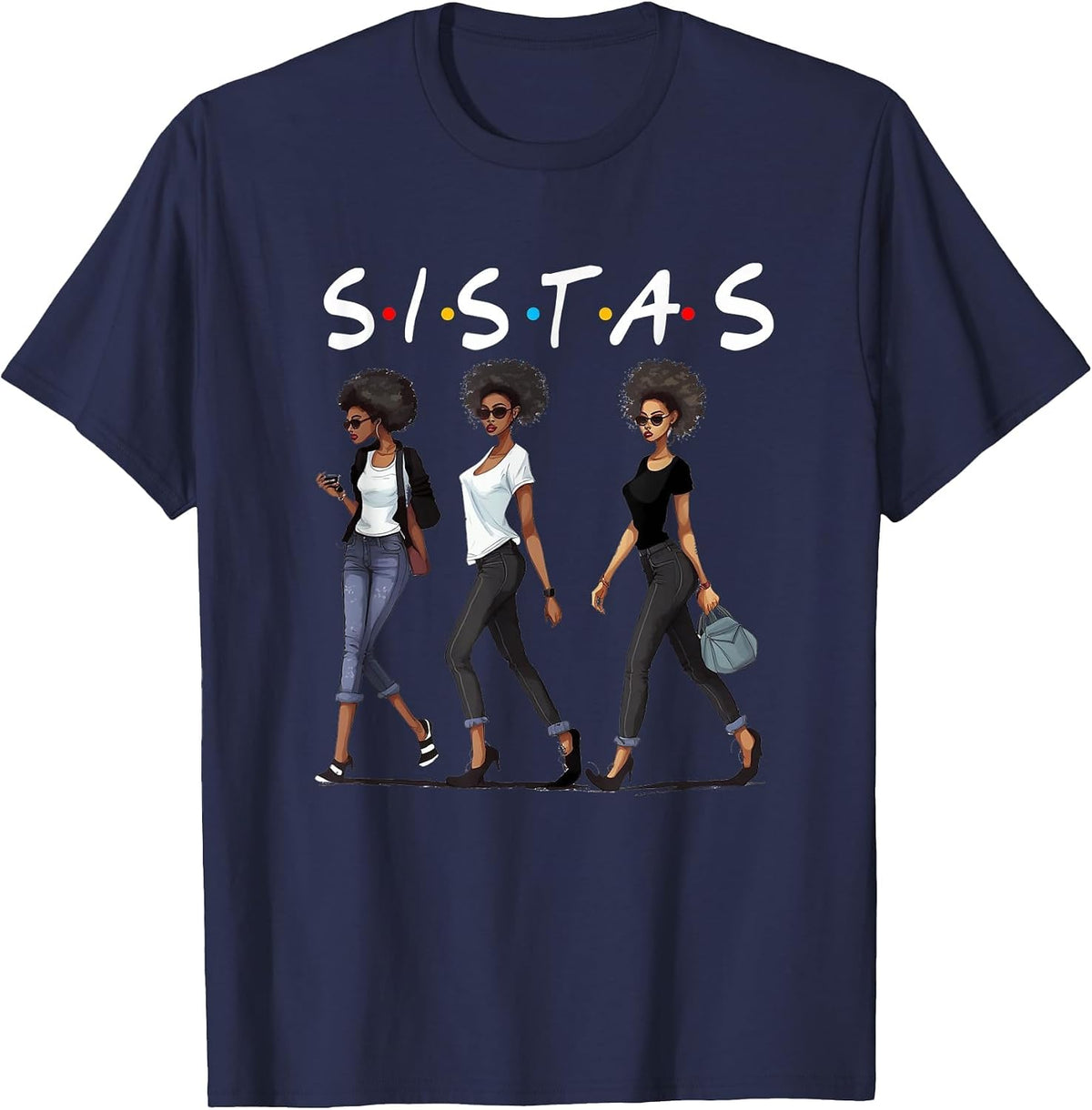 African American Shirts for Women Pride Black Girl Magic T-Shirt - Navy Blue