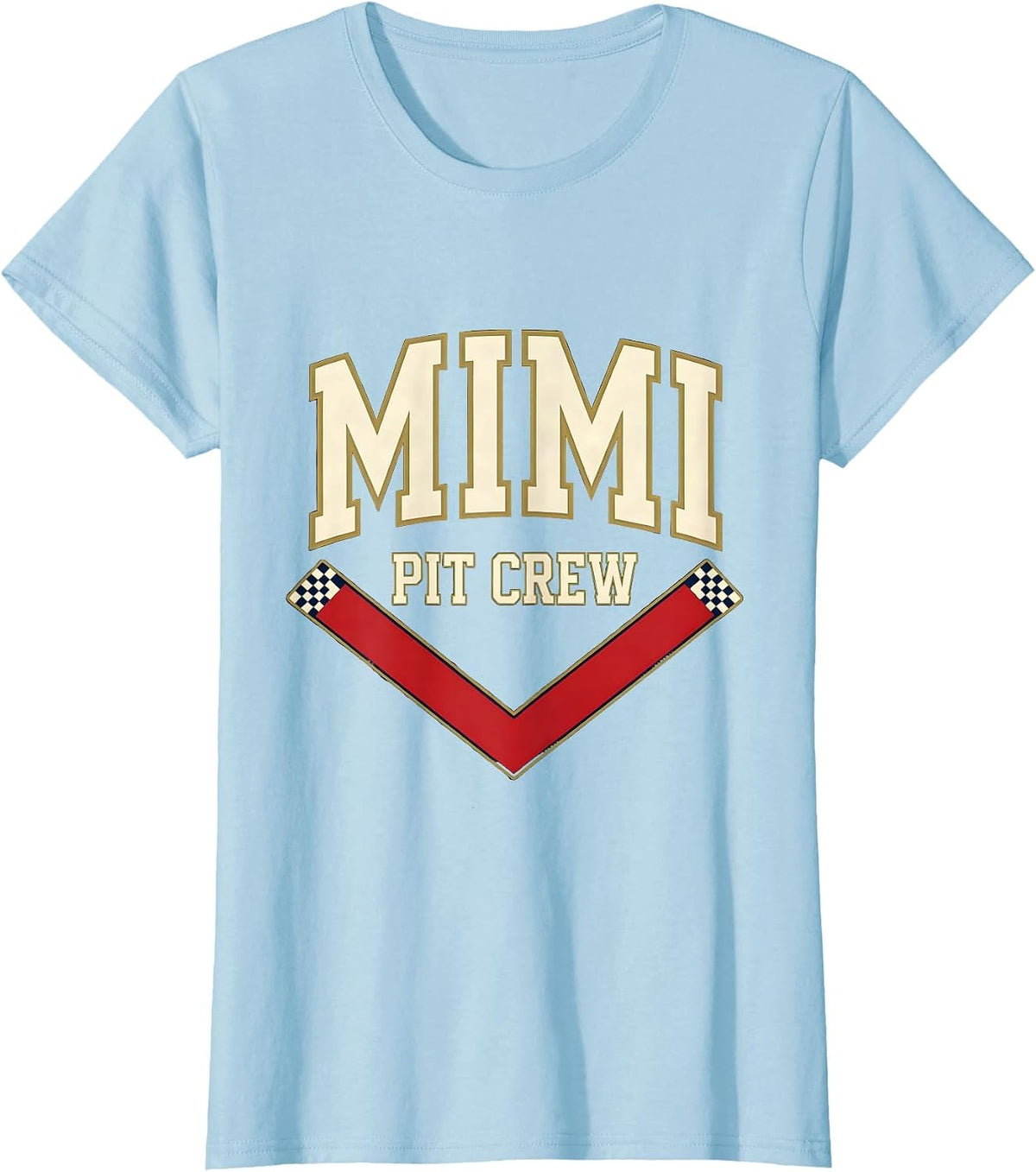 Women's Mimi Pit Crew Sports Family Matching Race Car Birthday Party T-Shirt - Baby Blue