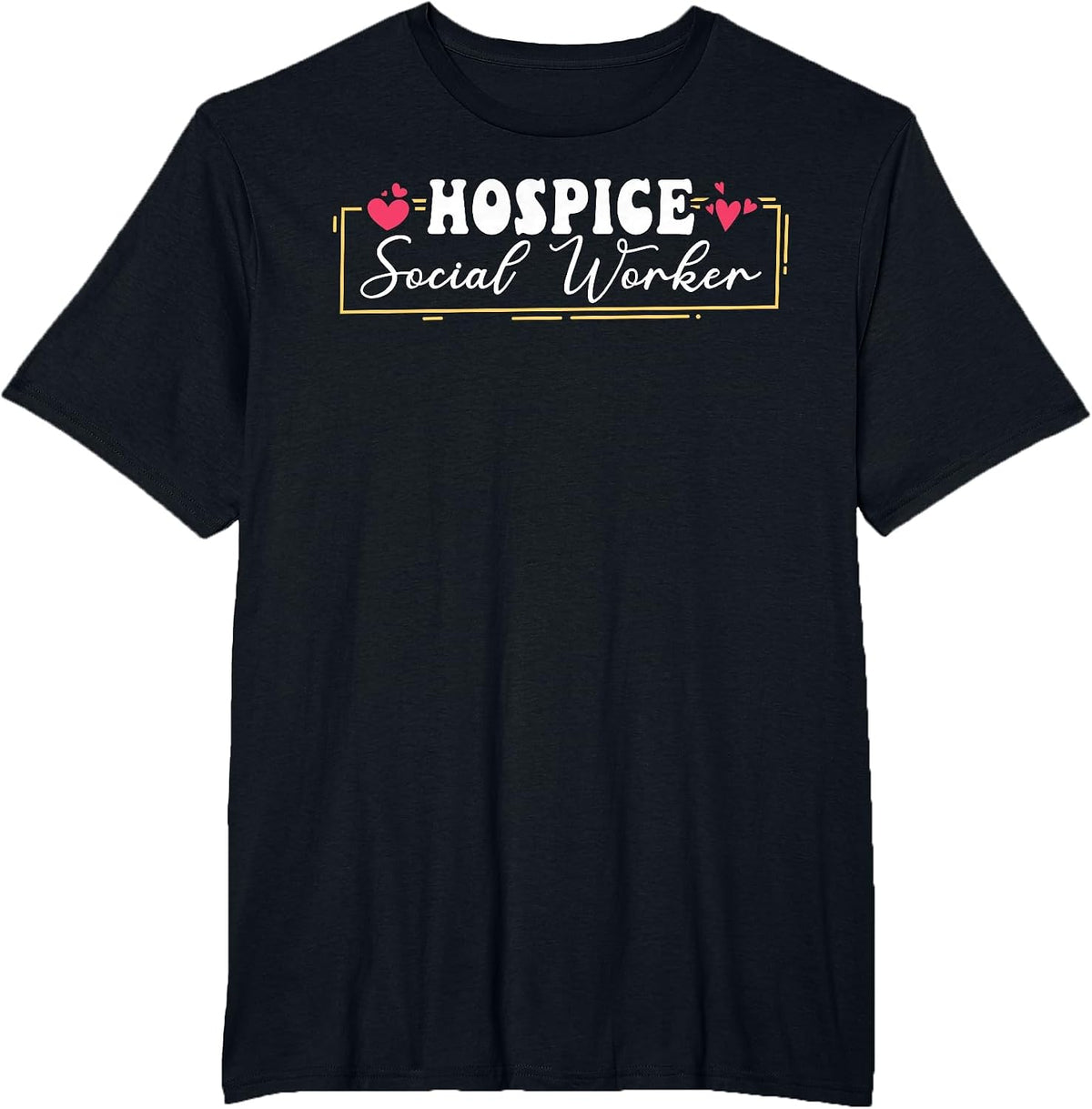 Hospice Social Worker Appreciation Heart T-Shirt - Black