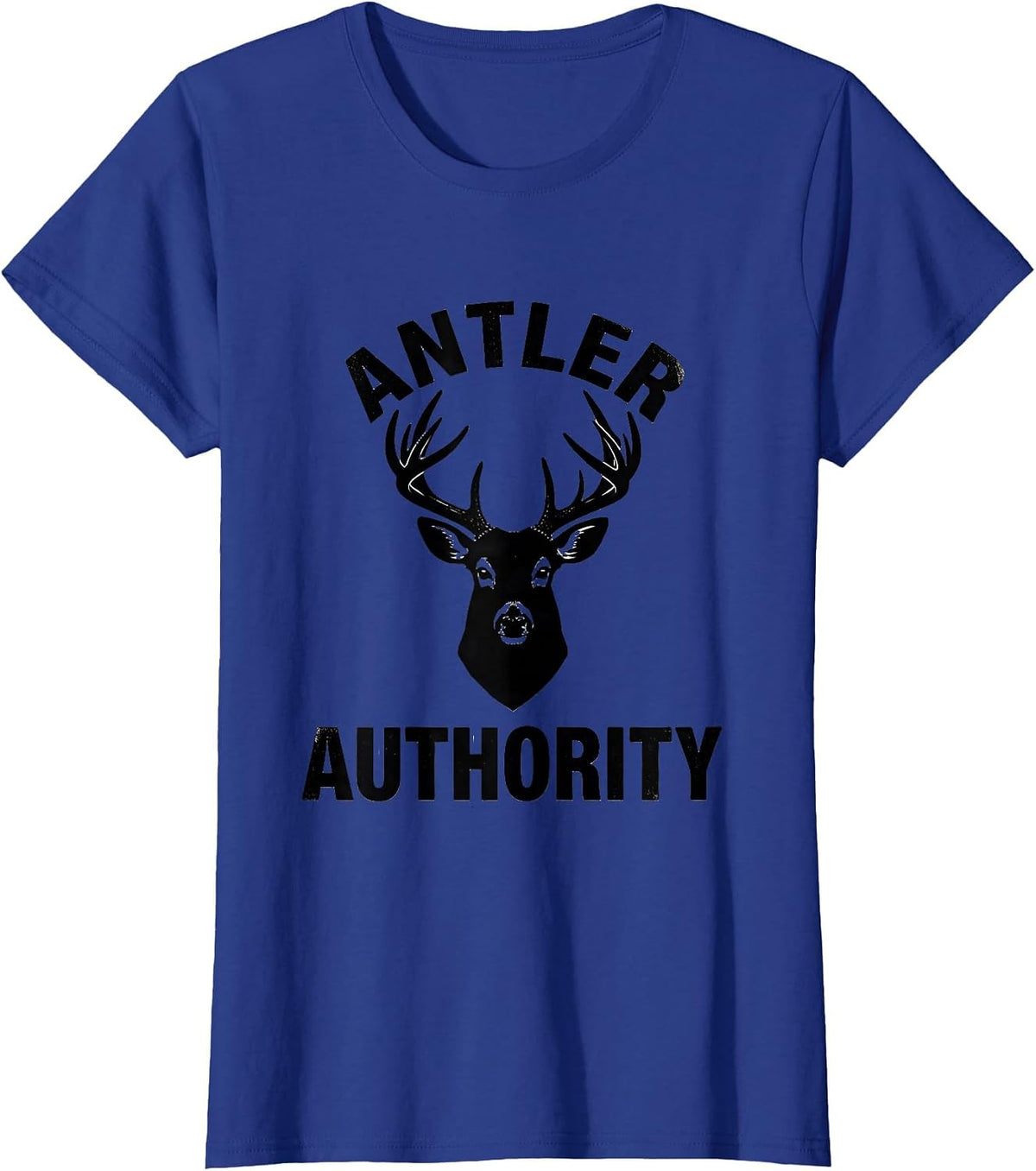 Women's Antler Authority Funny Deer Hunting Dad Hunter Gift T-Shirt - Royal Blue