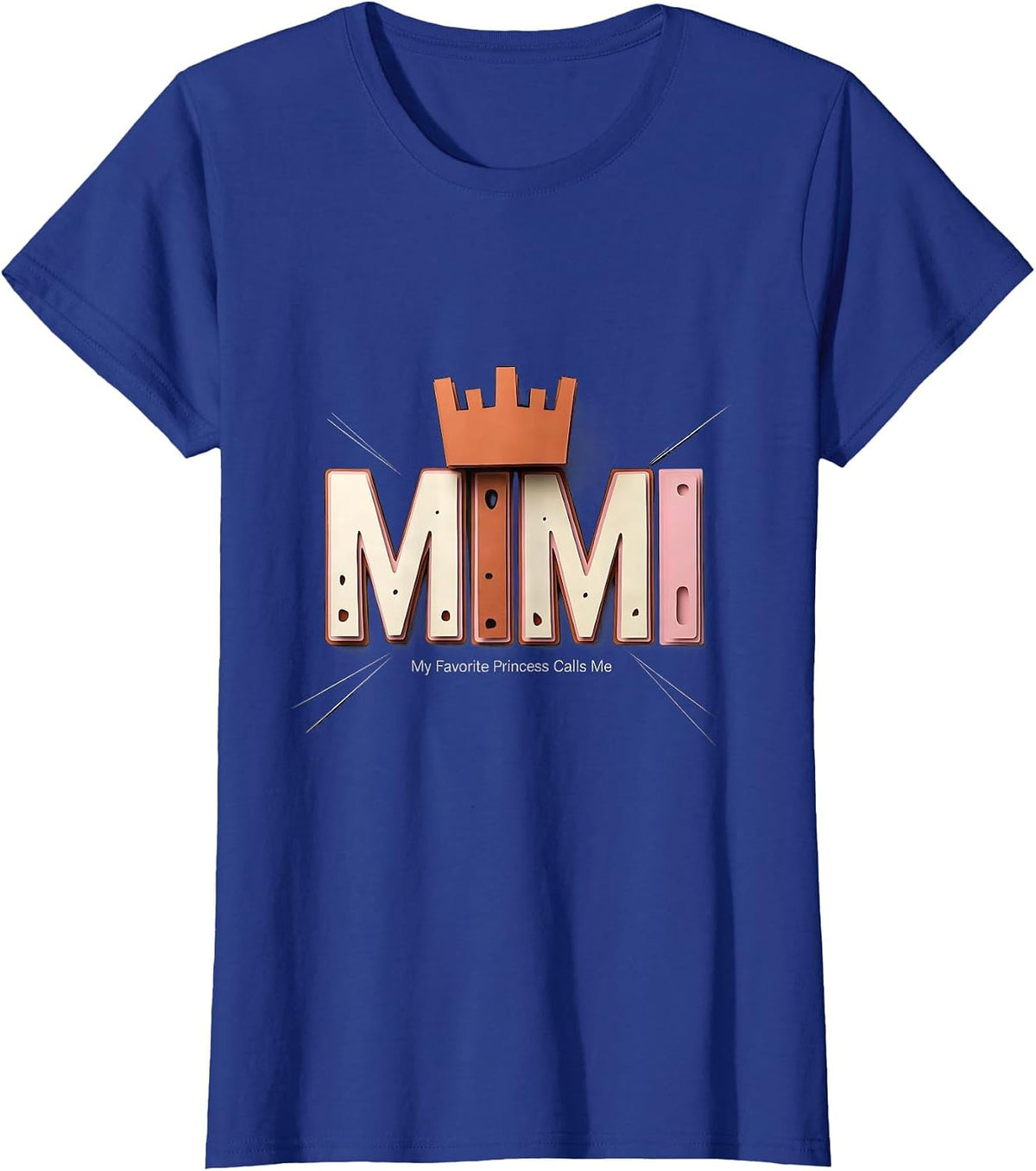 Women's My Favorite Princess Calls Me Mimi Funny Cute Grandma Gift T-Shirt - Royal Blue