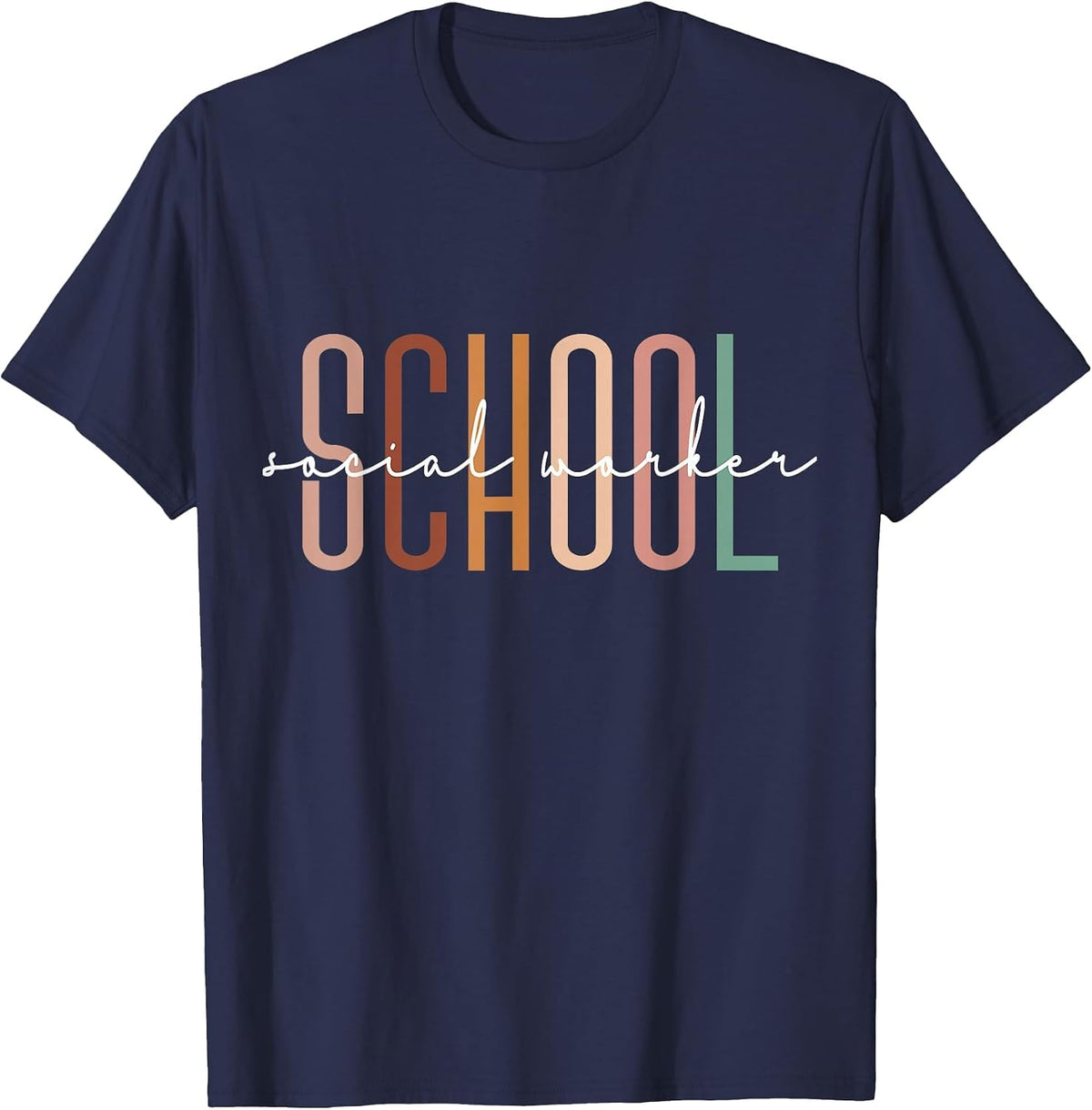 School Social Worker SSW Social Work Student Grad T-Shirt - Navy Blue