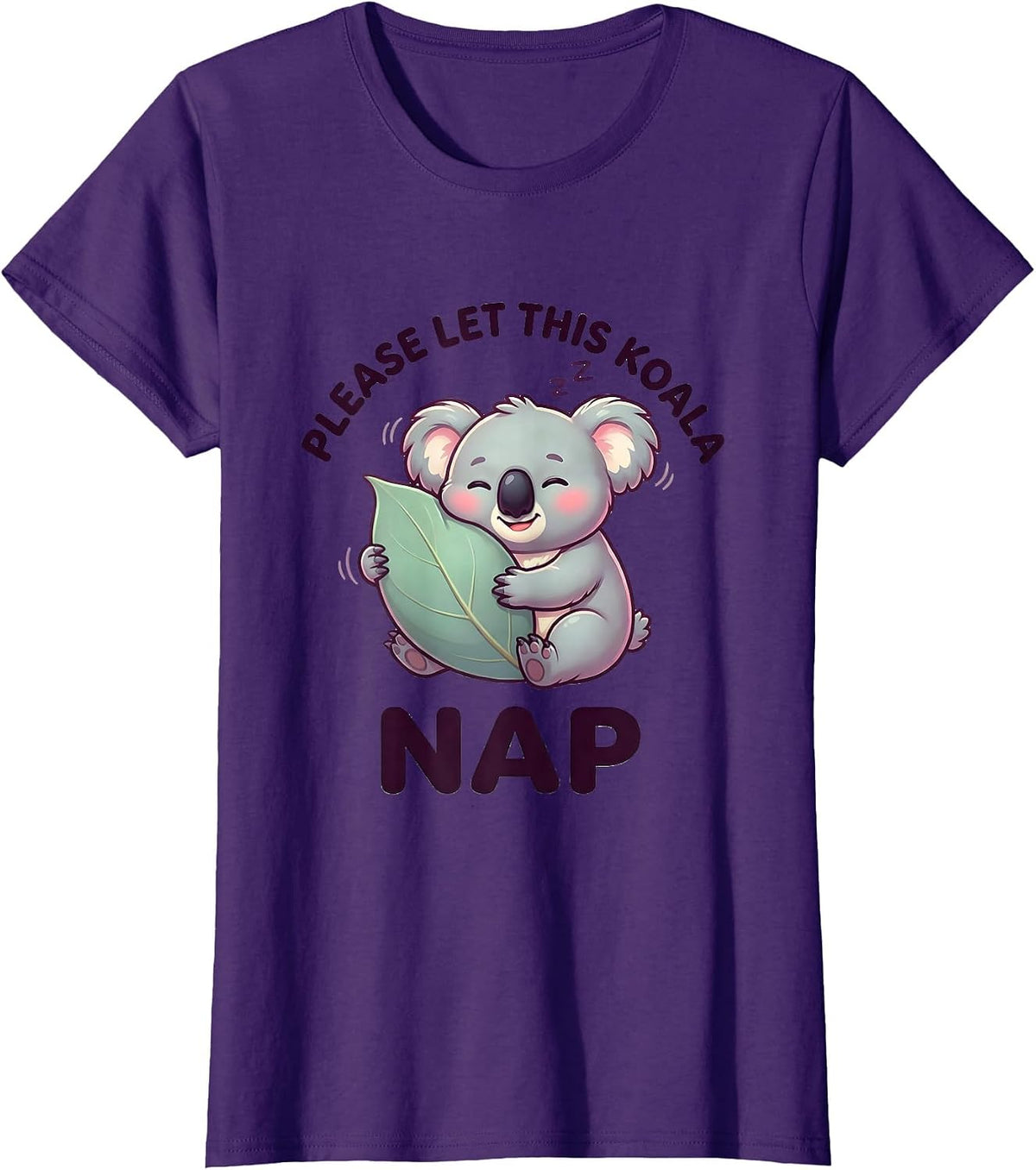 Women's Please Let This Koala Nap Cute Kawaii Koala Lover Gift T-Shirt - Purple