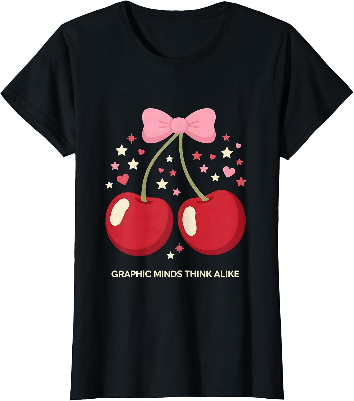Graphic Minds Think Alike Creative Design T-Shirt - Black
