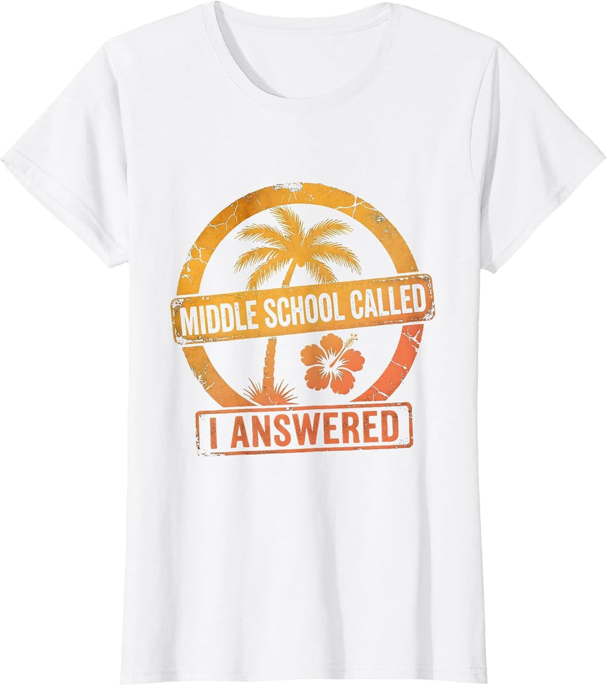 Middle School Called I Answered Teacher Design T-Shirt - White