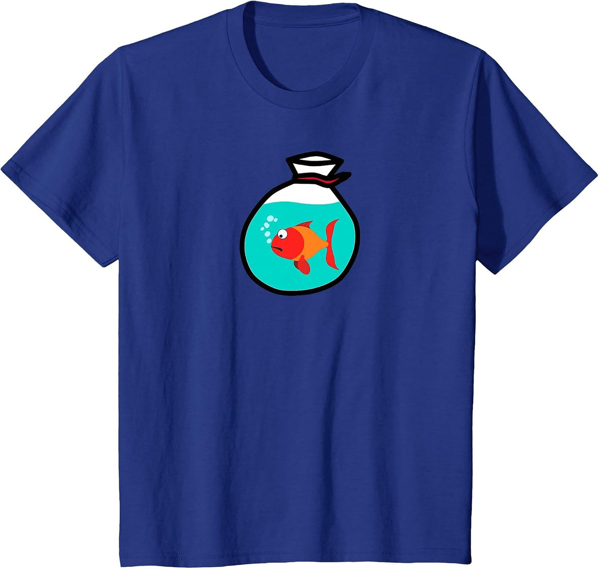 Funny Goldfish in Bag T-Shirt T-Shirt - Royal Blue
