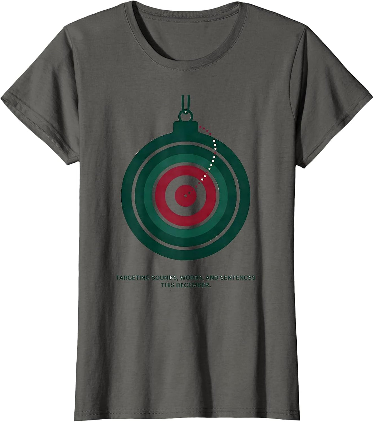 Women's Targeting Sounds, Words, and Sentences This December SLP T-Shirt - Asphalt Grey