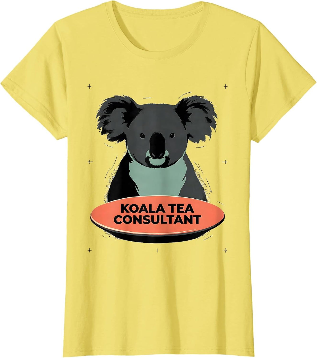 Koala Tea Consultant Funny Koala Lover Cute Animal Pun T-Shirt - Lemon Yellow