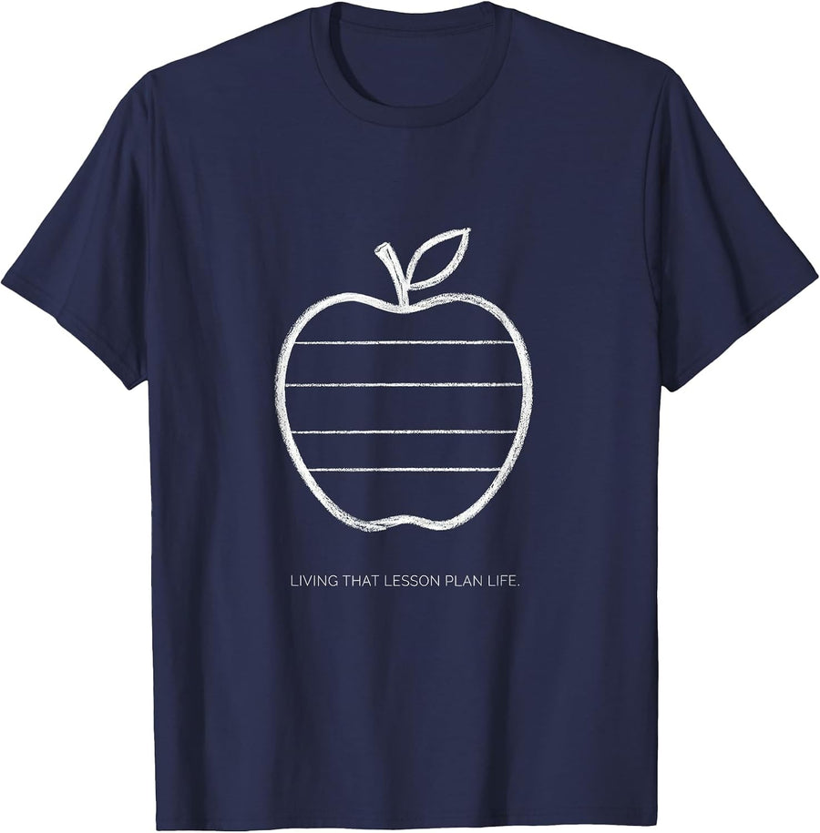 Living That Lesson Plan Life Middle School Teacher T-Shirt - Navy Blue