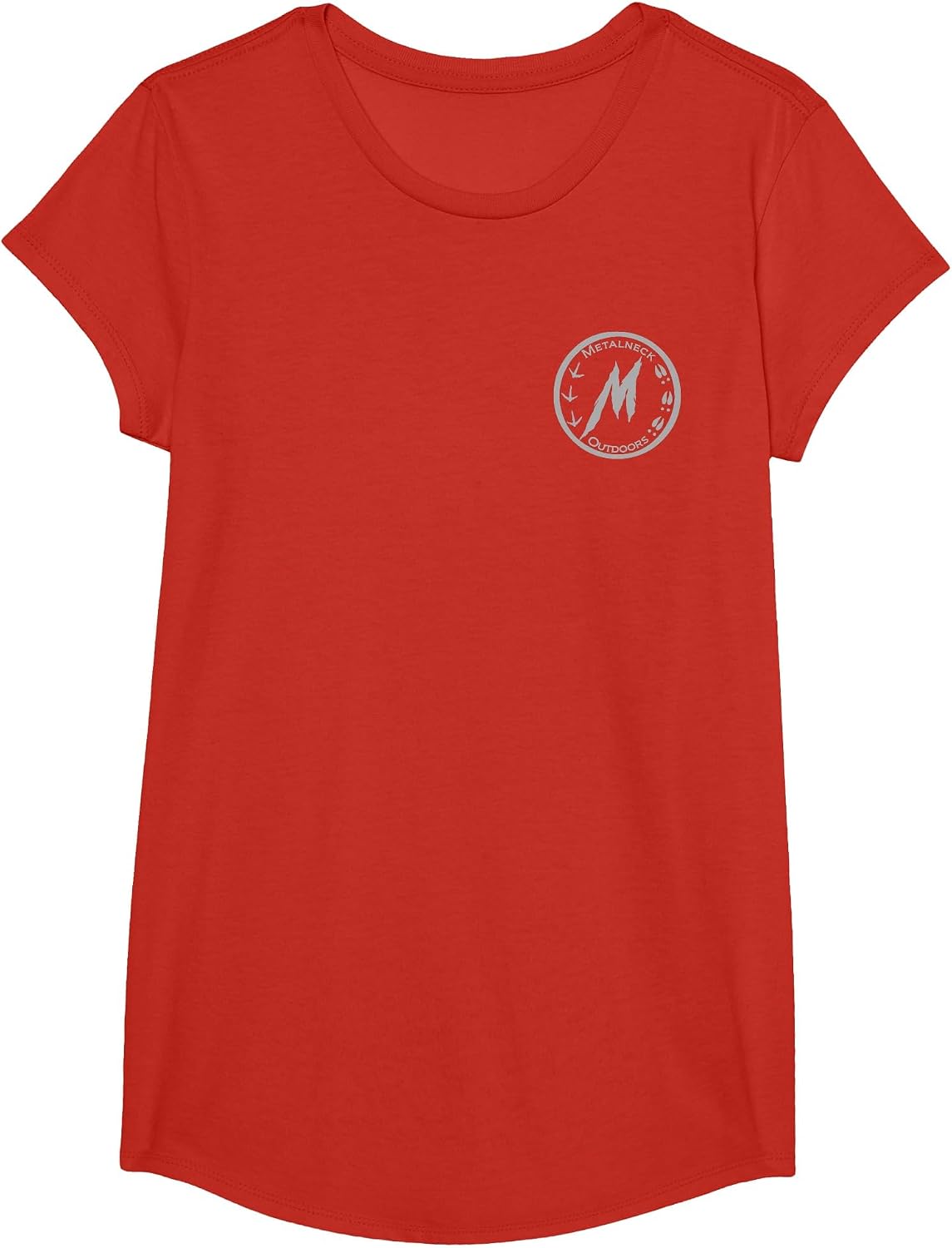 Flathead Catfish, Design on Back, Metalneck Outdoors T-Shirt - Girls Red