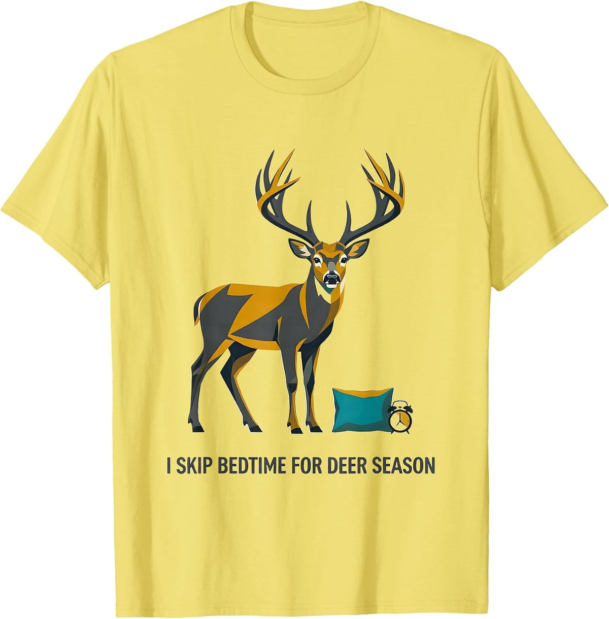 Men's I Skip Bedtime For Deer Season Funny Hunting Dad Gift T-Shirt - Lemon Yellow