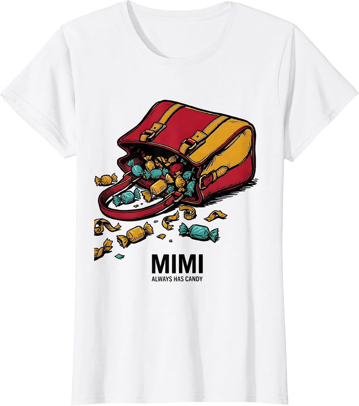 Mimi Always Has Candy Retro Groovy Mothers Day Gift T-Shirt - White