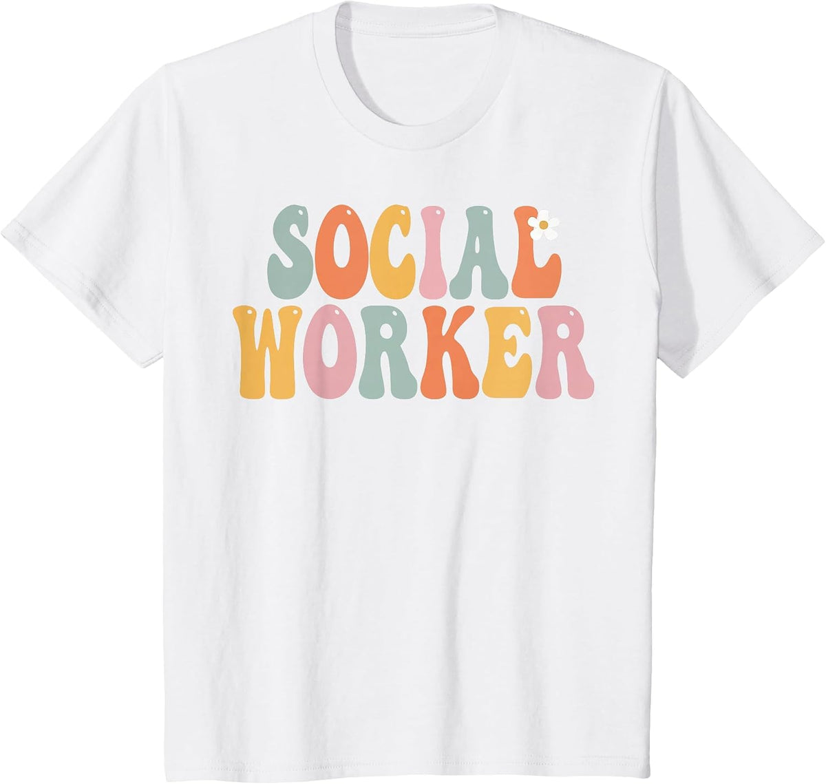 Social Worker Retro Groovy Vintage Happy First Day of School T-Shirt - White