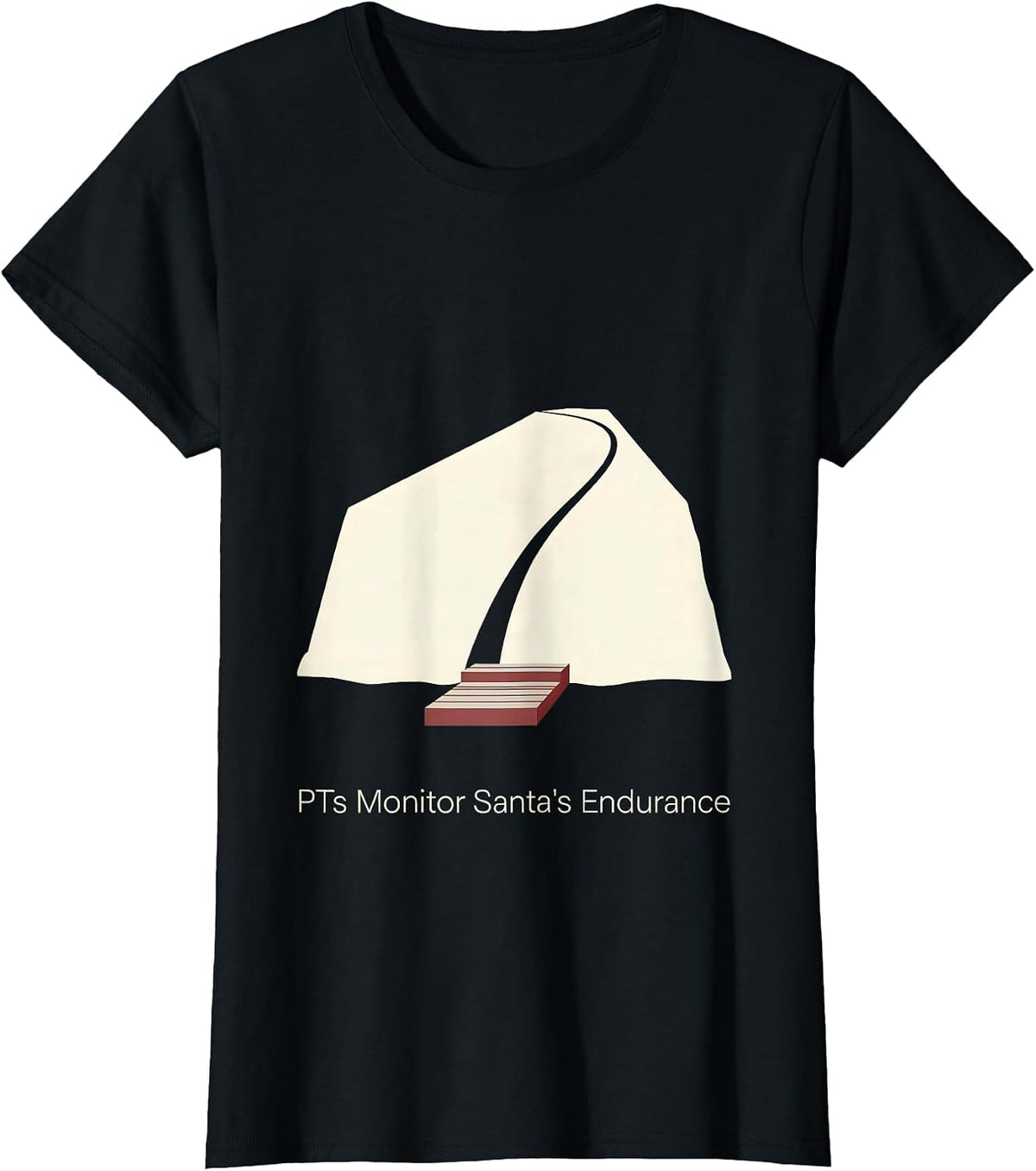 Women's PTs Monitor Santa's Endurance Funny Physical Therapist T-Shirt - Black