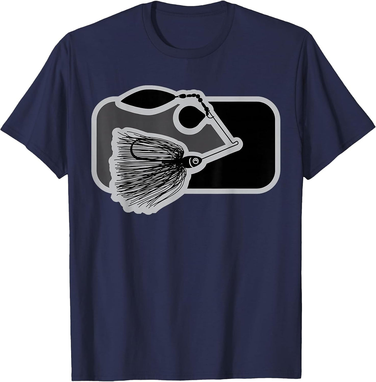 Spinnerbait, Bass Fishing, Fisherman, Fishing Lure T-Shirt - Navy Blue