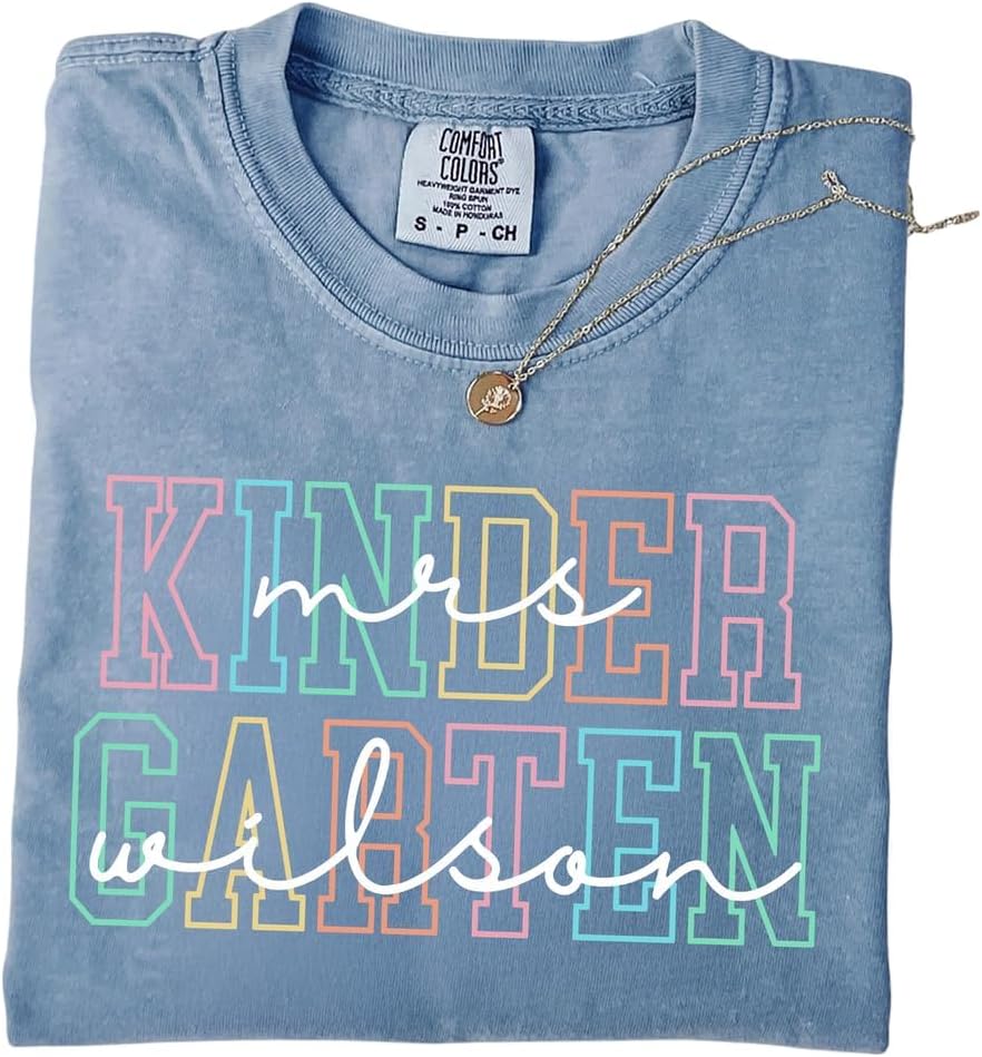 Personalized Grade Level Teacher Shirt, Custom School Grade Tee, Back to School Teacher Appreciation Gift - Kindergarten