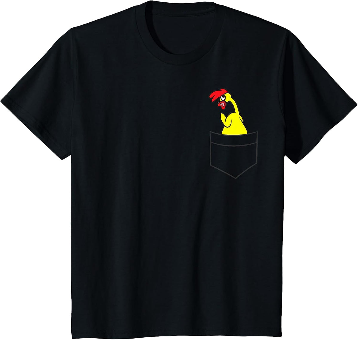 Rubber Chicken Lover Rubber Chicken in a Pocket T-Shirt - Black