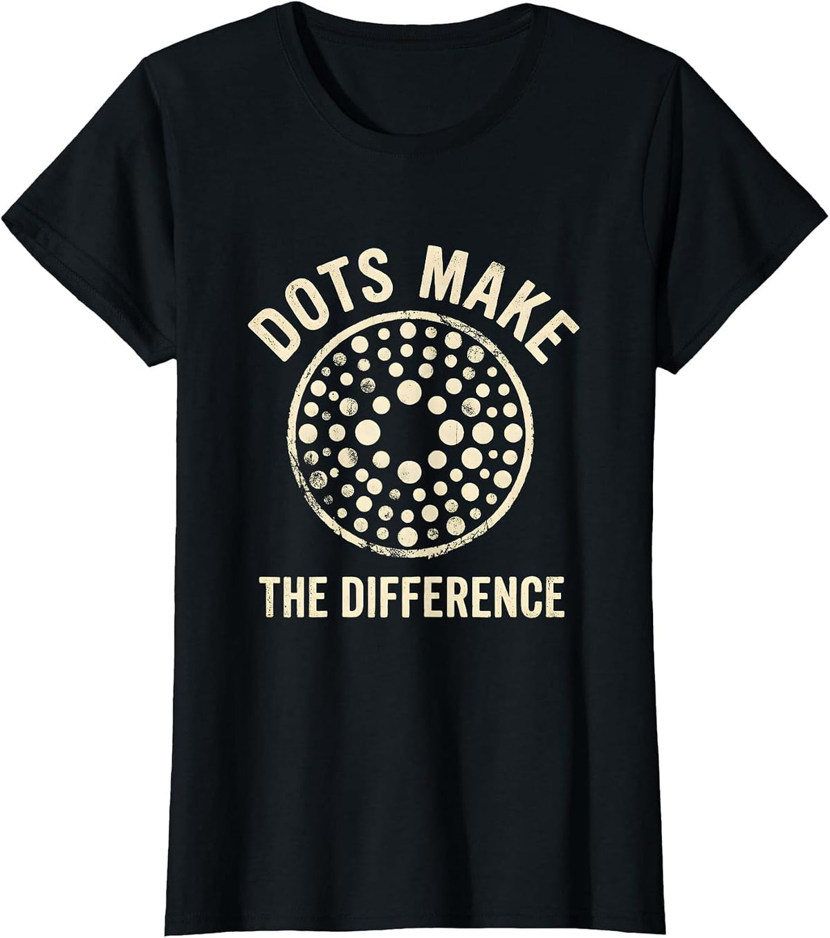 Dots Make The Difference Graphic Design T-Shirt - Black