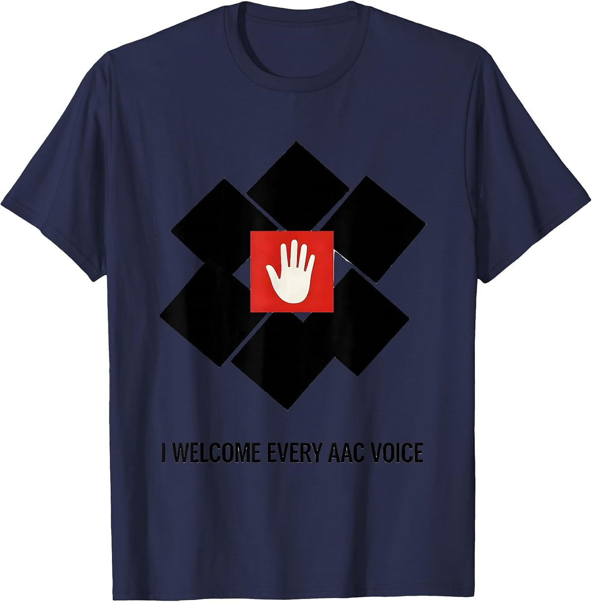 I Welcome Every AAC Voice Bauhaus Modernist Speech Therapist T-Shirt - Navy Blue