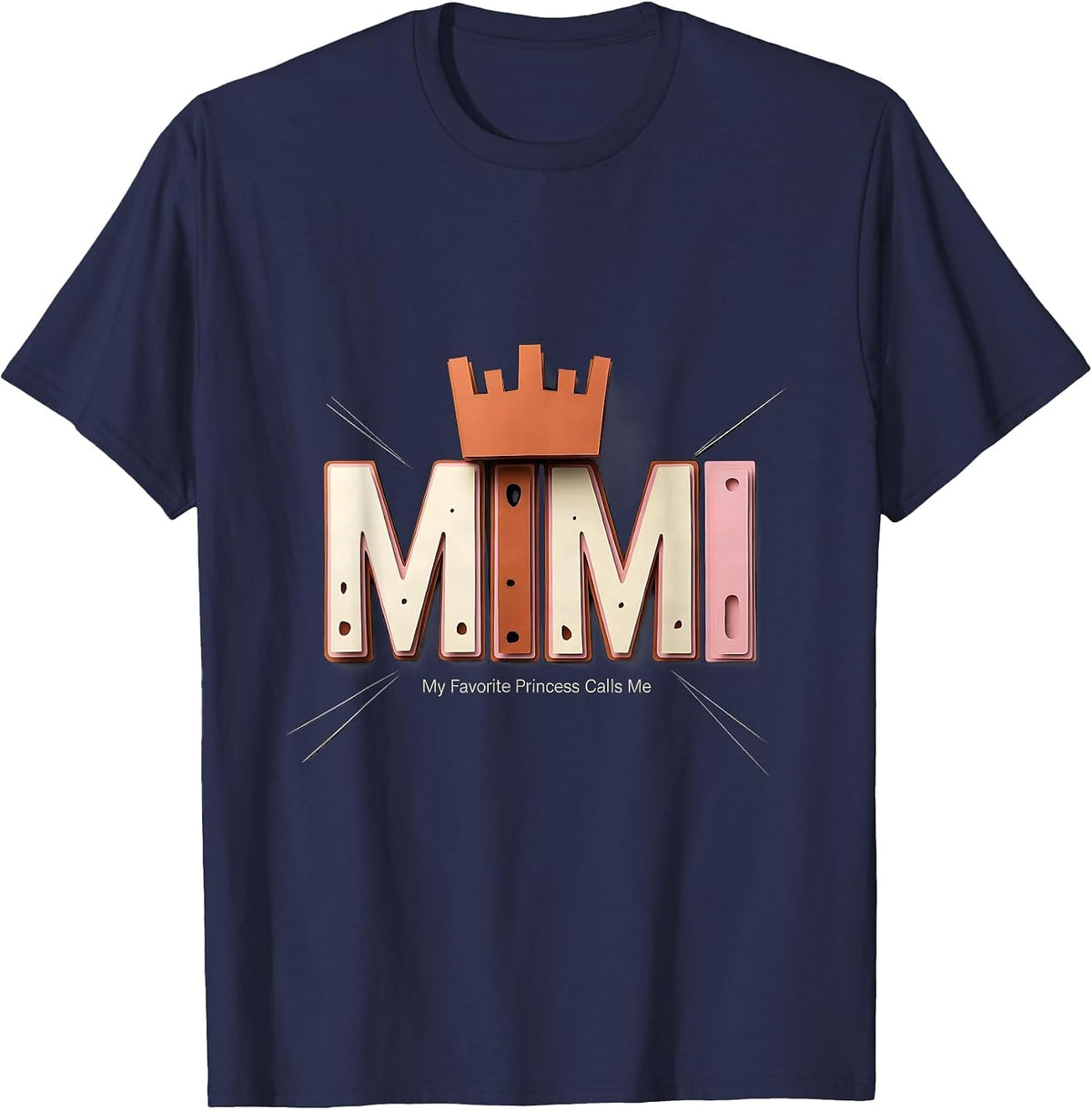 Men's My Favorite Princess Calls Me Mimi Funny Cute Grandma Gift T-Shirt - Navy Blue