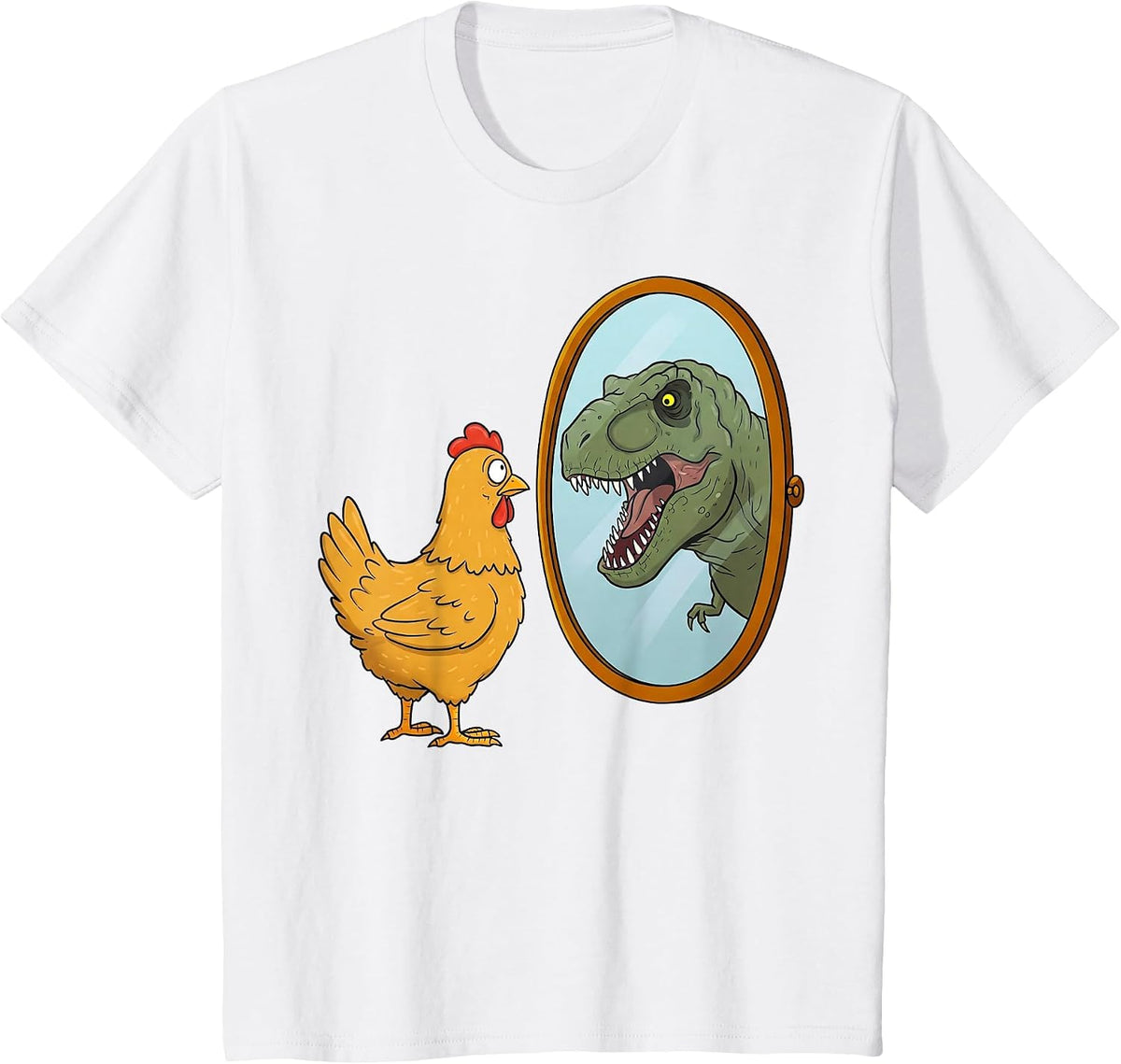 Funny Chicken Dinosaur T-Rex Chicken Lover Owner T-Shirt - White