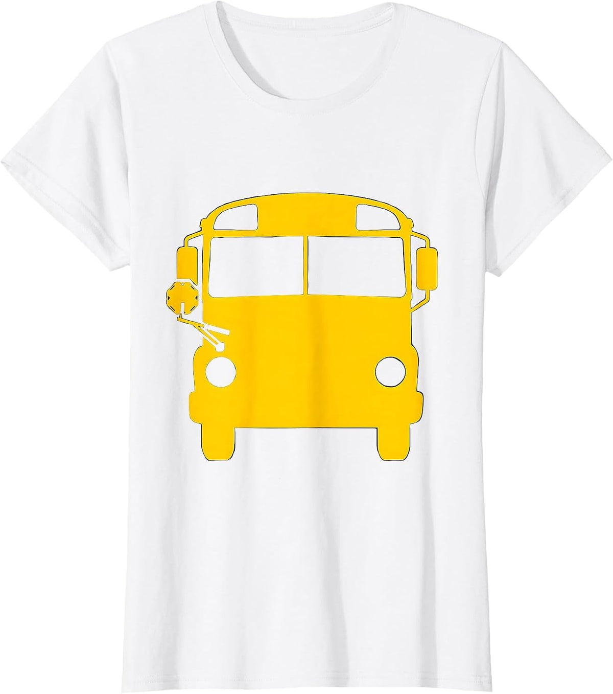 School Bus Silhouette Costume Driver Halloween Humor T-Shirt - White