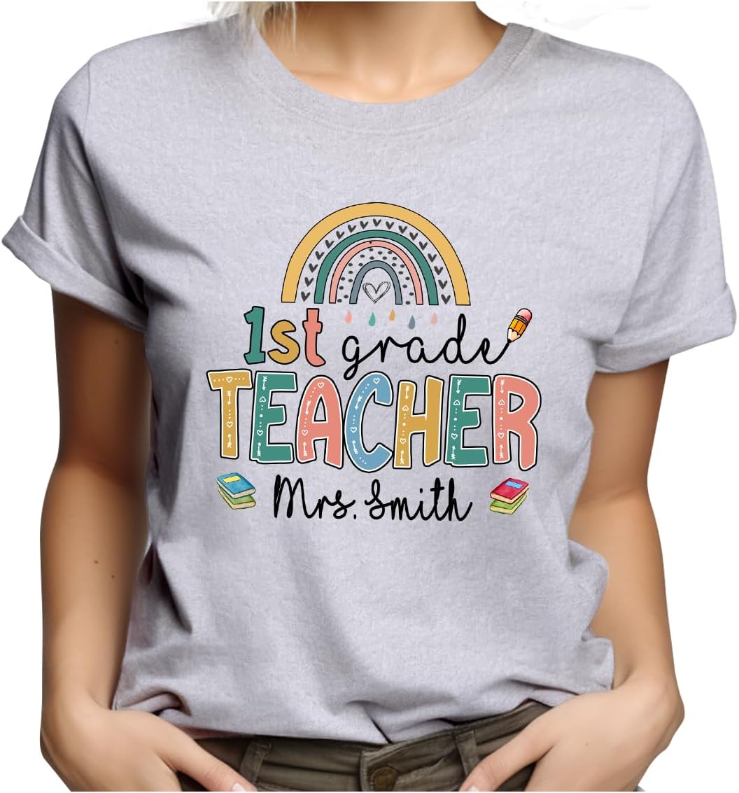 B46411 Personalized Teacher Tshirt for Teachers, Custom Teacher T Shirt for Women, Teacher Shirt, Back to School Tshirt -