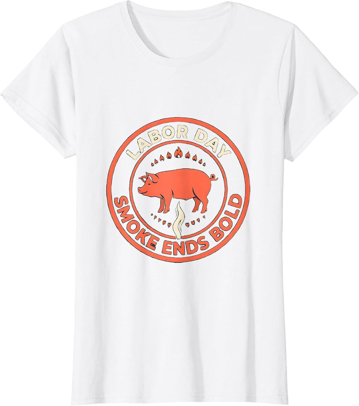 Labor Day Smoke Ends Bold Funny BBQ Cookout Party Dad T-Shirt - White