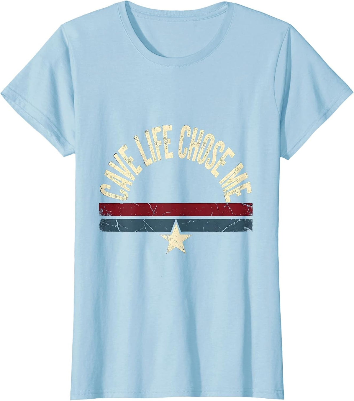 Cave Life Chose Me Funny Bat Design T-Shirt - Baby Blue