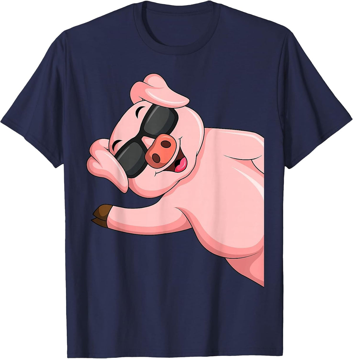 Pigs Children Boys Girls Pig T-Shirt - Navy Blue