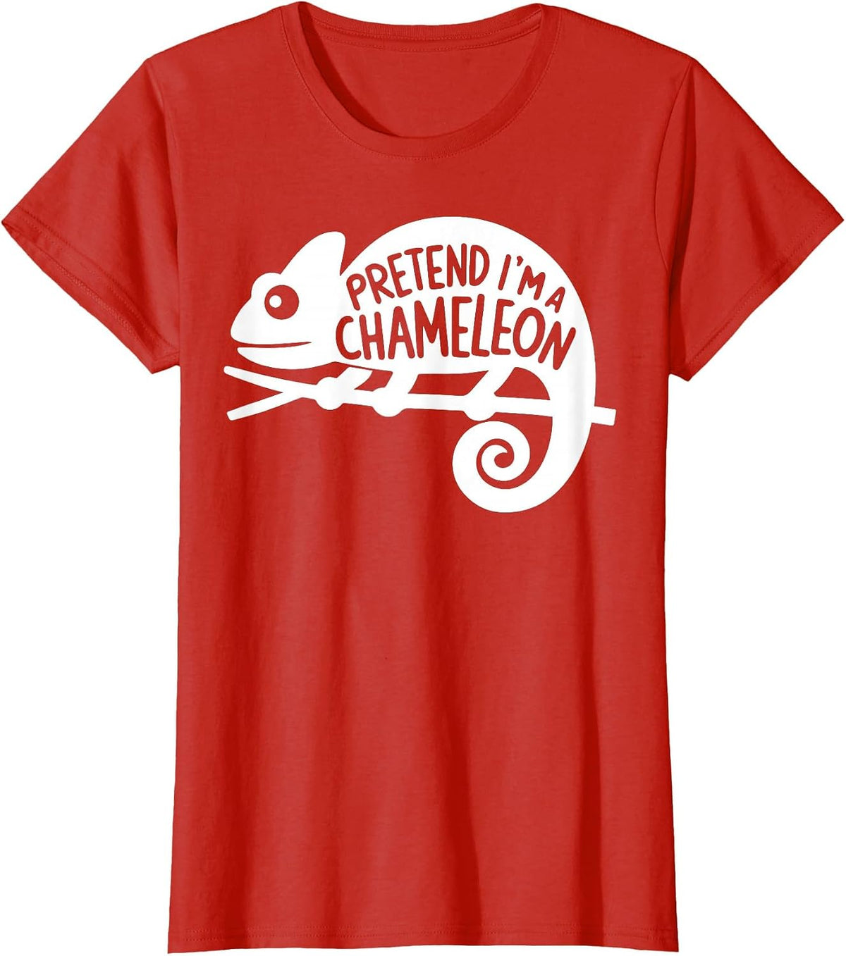 Group Easy Adult Halloween Costumes Pretend I'm A Chameleon T-Shirt - Red