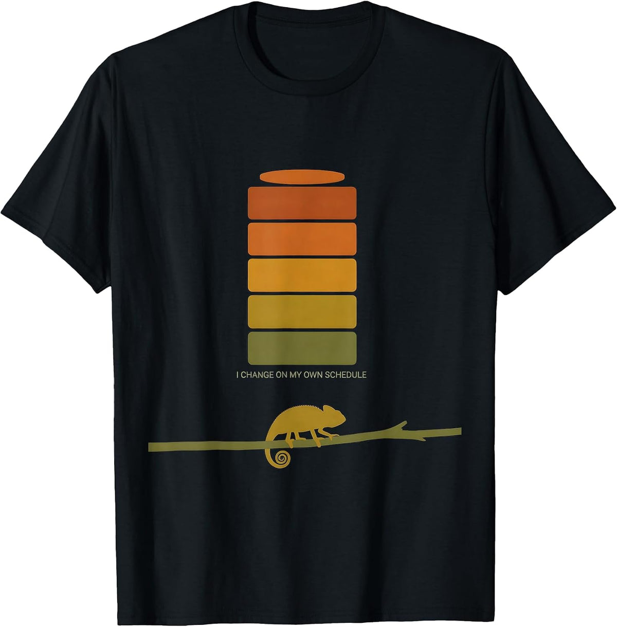 Men's I Change On My Own Schedule Funny Chameleon Reptile Lover T-Shirt - Black