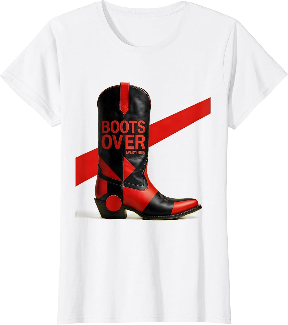 Women's Boots Over Everything Western Pride Design T-Shirt - White