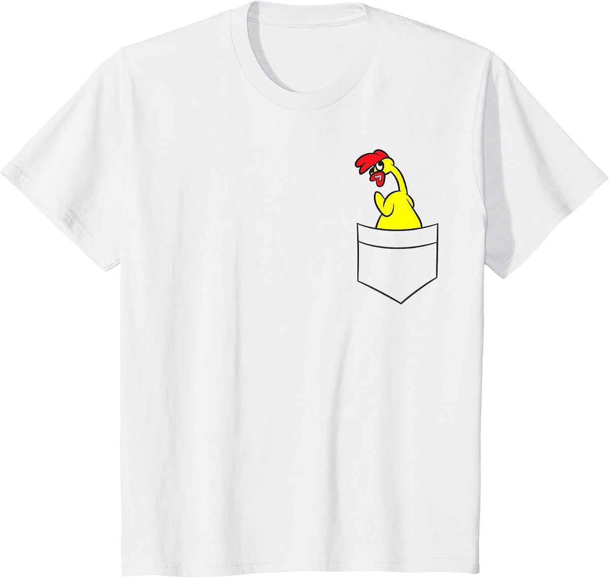 Rubber Chicken Lover Rubber Chicken in a Pocket T-Shirt - White