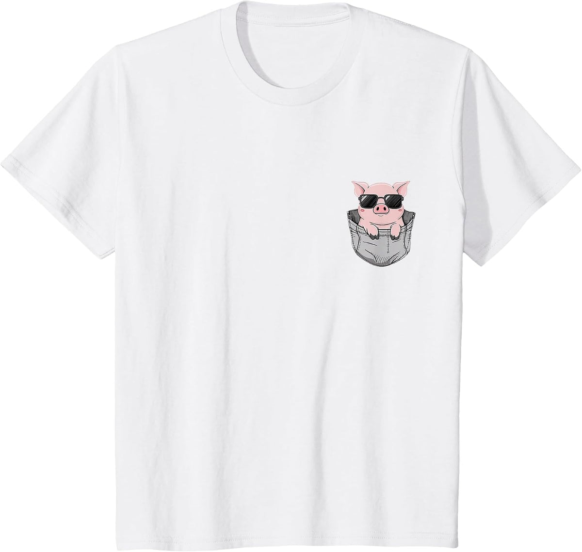 Pig in Pocket T-Shirt - White
