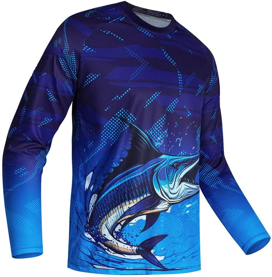Mens Fishing Shirt Long Sleeve, Fishing Jerseys Fish Tshirts - Breathable, Cooling, Light-Weight - 00
