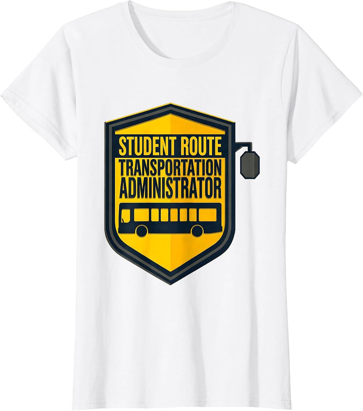 Women's Student Route Transportation Administrator School Bus Driver T-Shirt - White