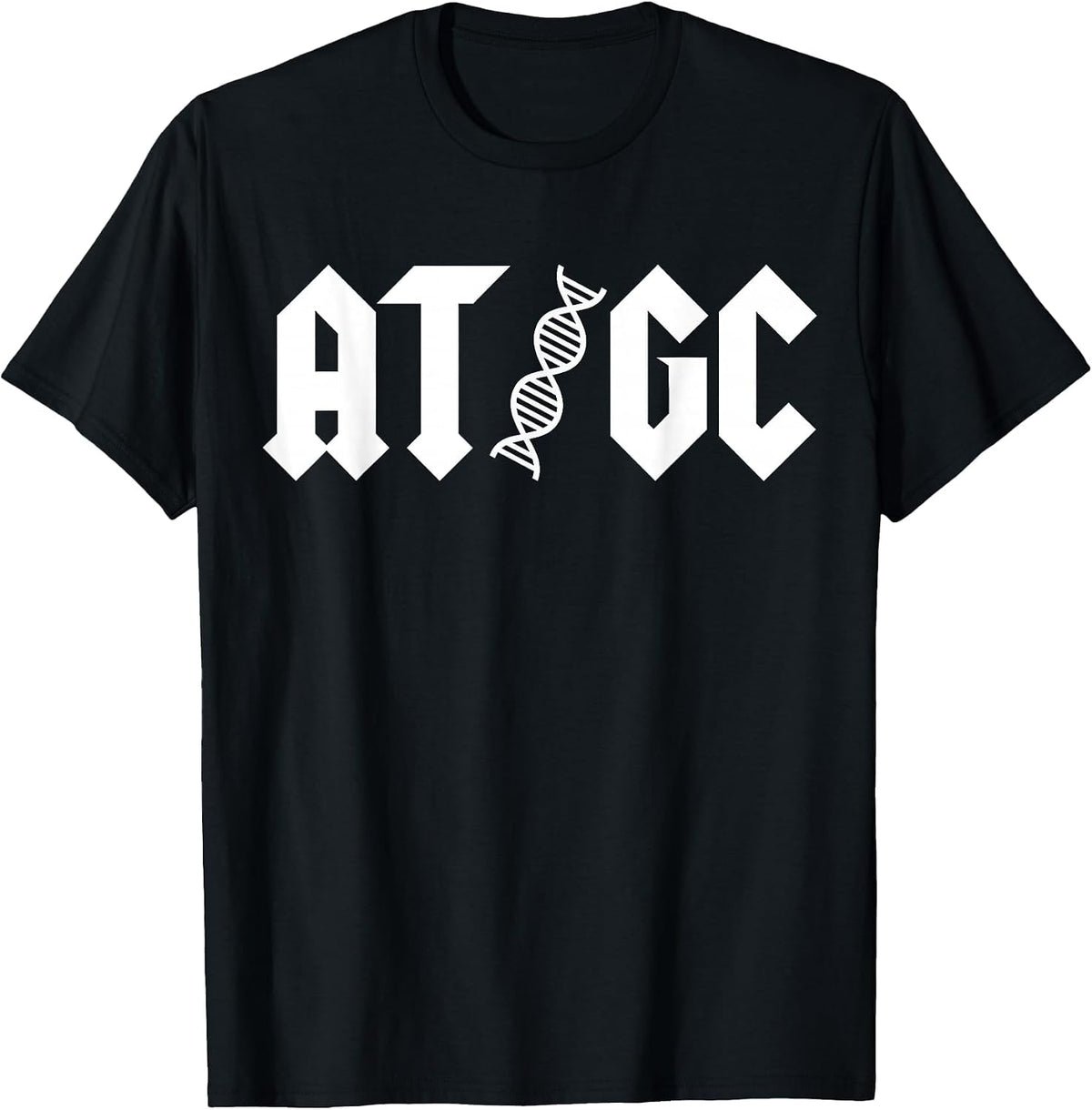 AT GC Biology DNA Strand Double Helix Teacher Student T-Shirt - Black