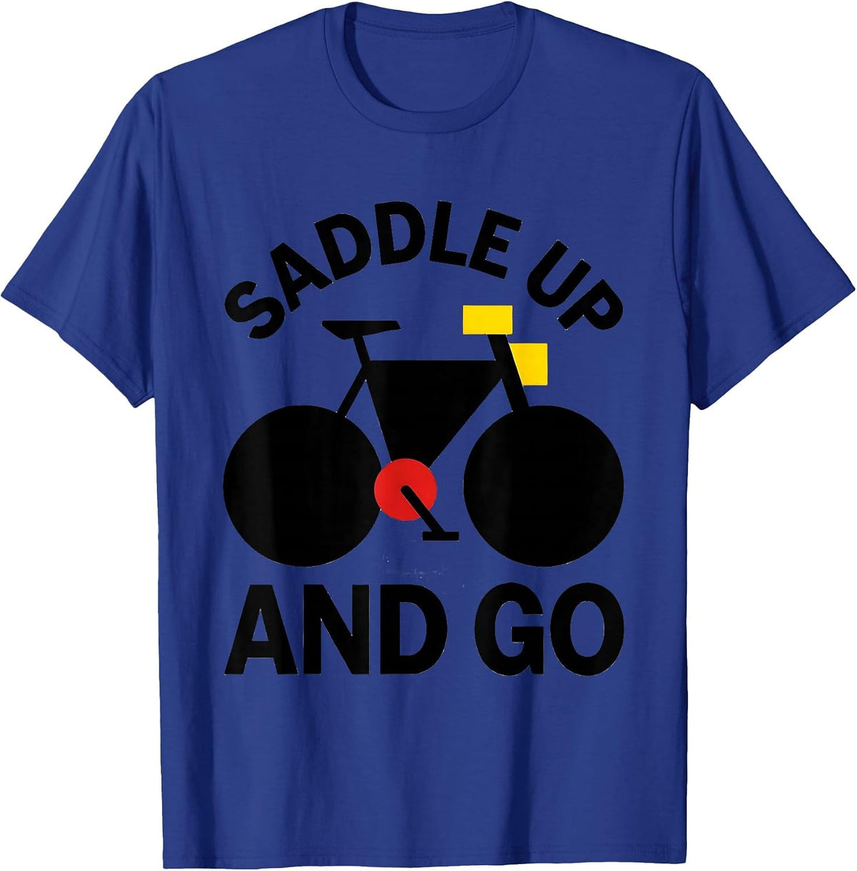 Men's Saddle Up and Go Cycling Bike Rider Design T-Shirt - Royal Blue