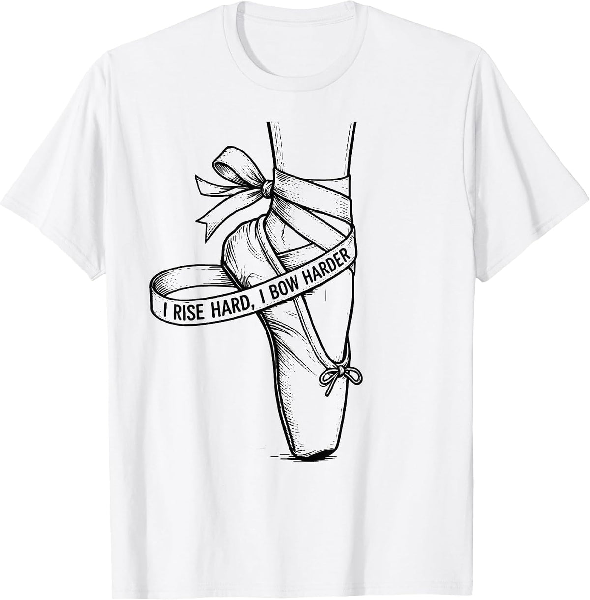 Men's I Rise Hard I Bow Harder Coquette Bow Gymnastics Gift T-Shirt - White