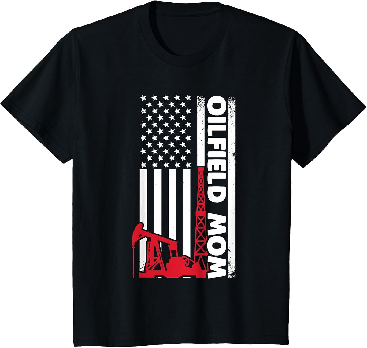Oilfield Worker Rig Roughneck Oilfield Mom T-Shirt - Black