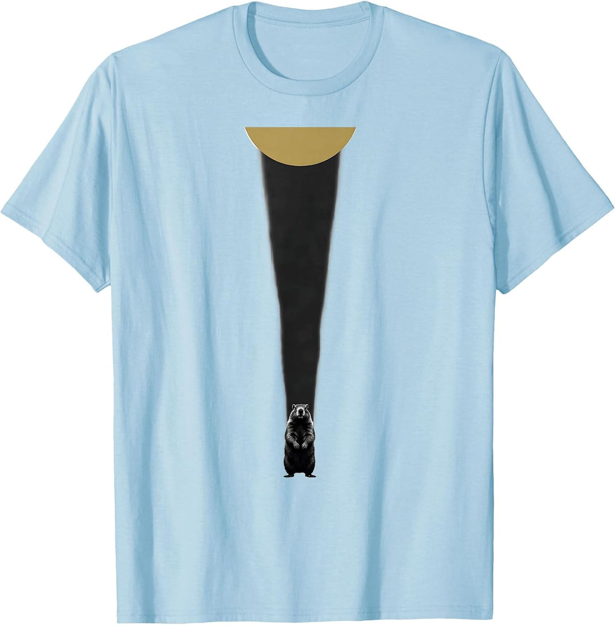 Men's Groundhog Shadow Minimalist Cute Small Animal Humor T-Shirt - Baby Blue