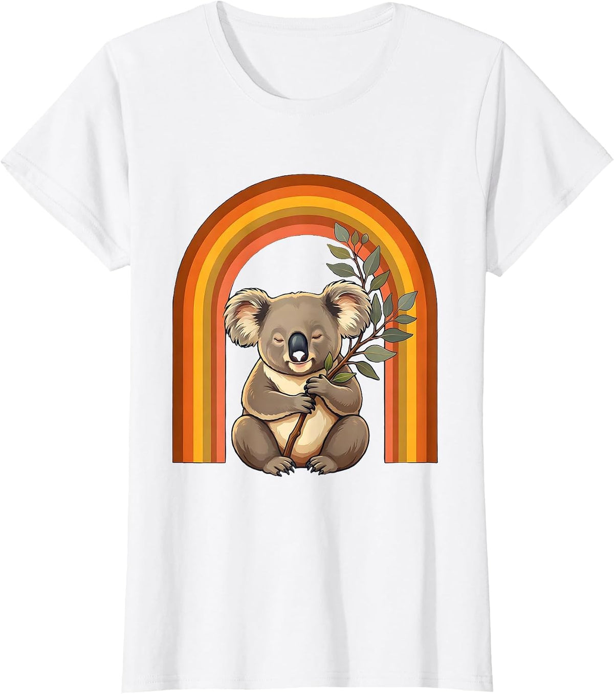 Women's Koala Lover Retro 70s Cute Animal Humor T-Shirt - White