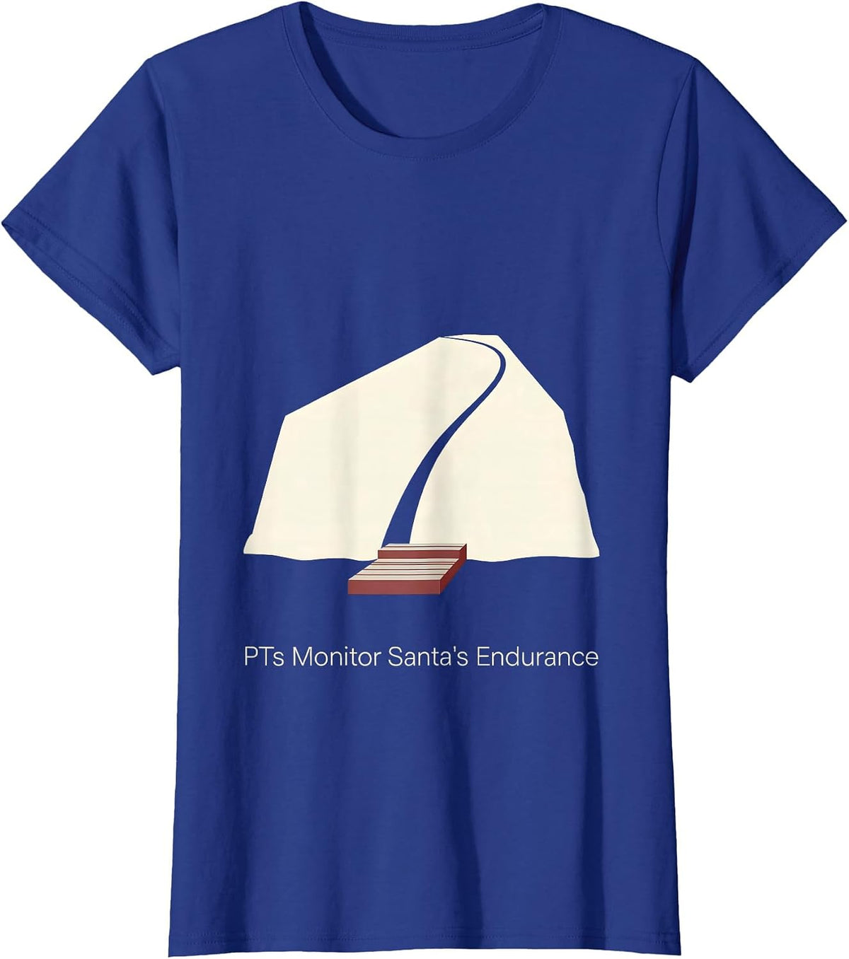 Women's PTs Monitor Santa's Endurance Funny Physical Therapist T-Shirt - Royal Blue
