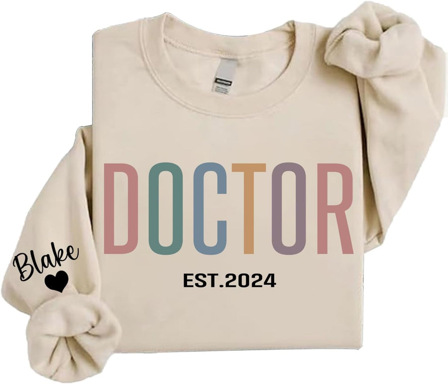 Personalized Profession Sweatshirt, Custom Job Title Crewneck, Healthcare, Education, Wellness, Realtor Gift - Doctor