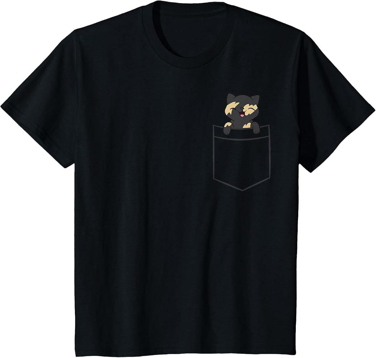Tortie Cat in A Pocket Cute Tortoiseshell Cat T-Shirt - Black