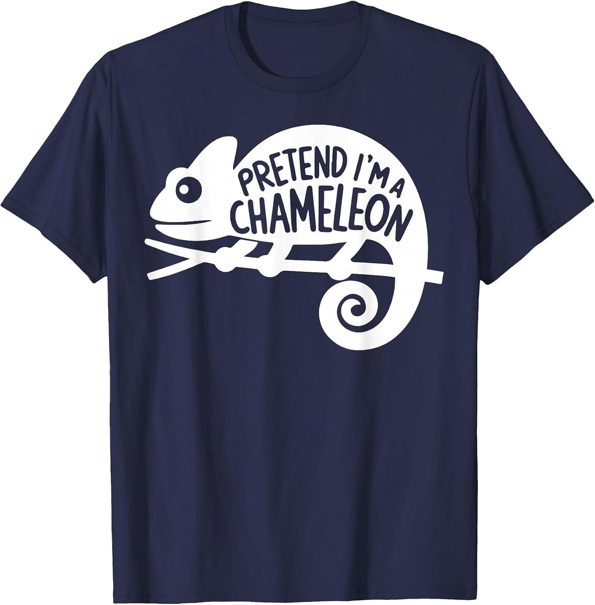 Group Easy Adult Halloween Costumes Pretend I'm A Chameleon T-Shirt - Navy Blue